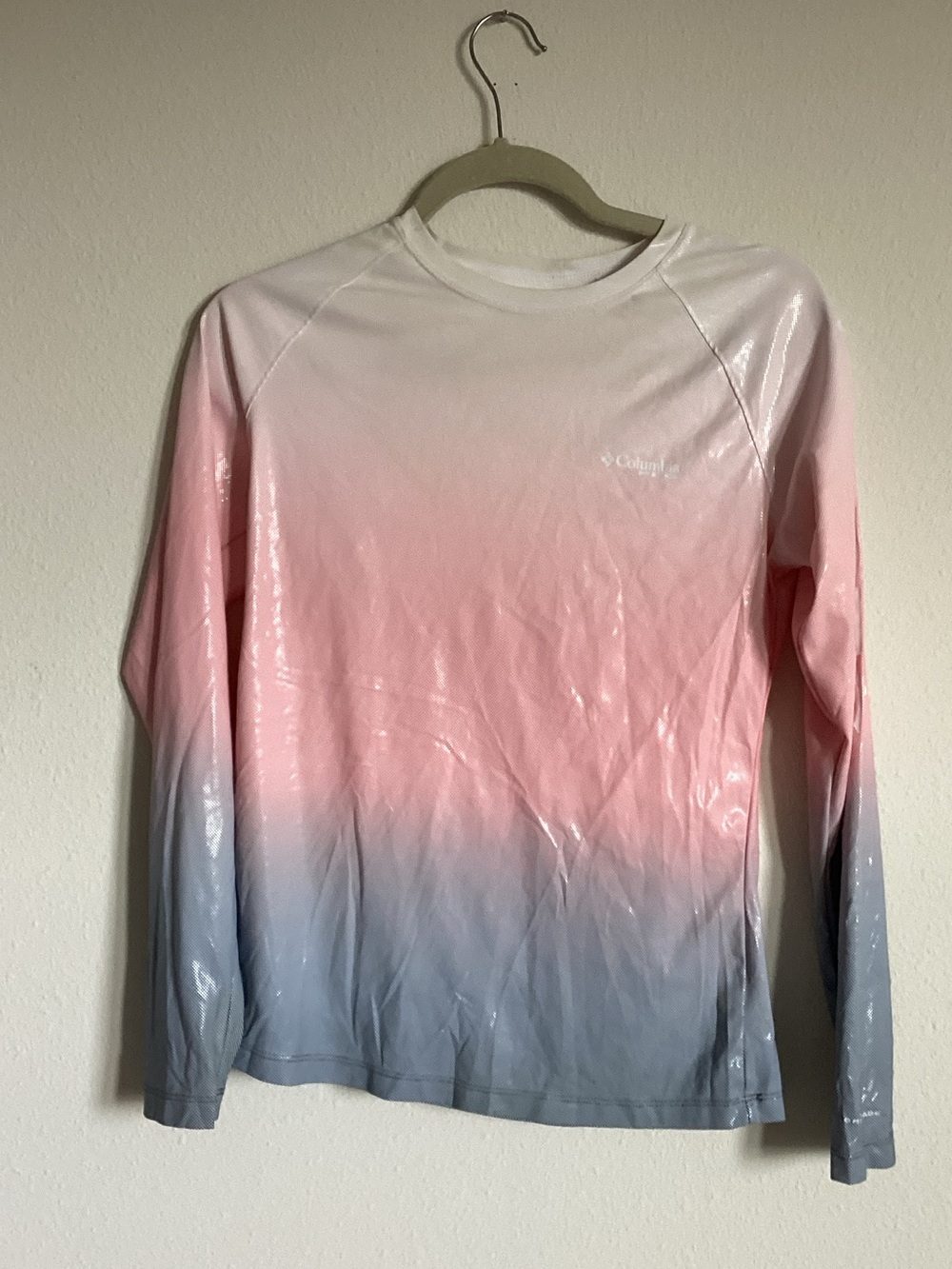 Columbia Pink to Gray Ombre Long Sleeve Sun Shirt